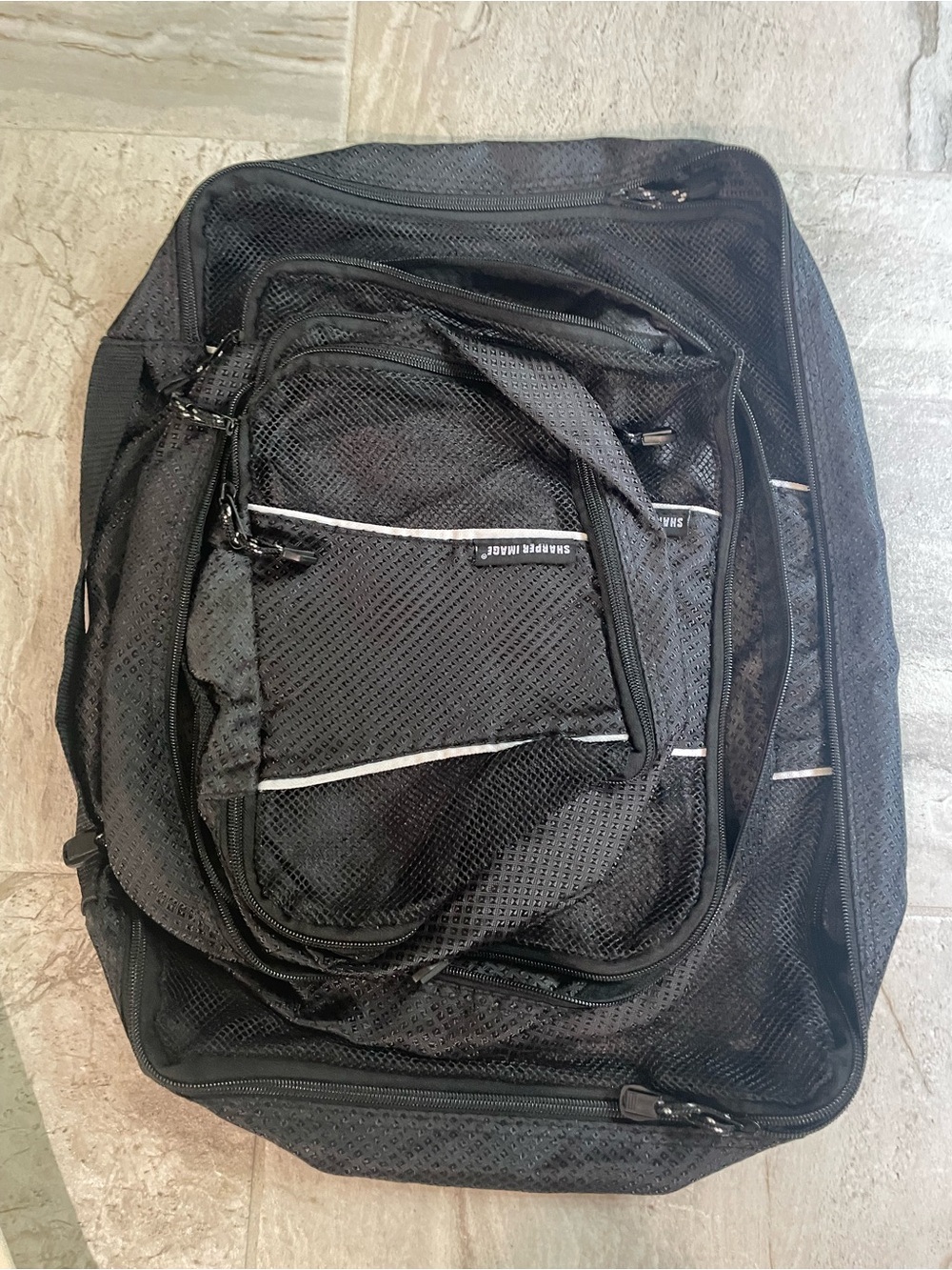 Set of three travel packing cubes by sharper image solid black